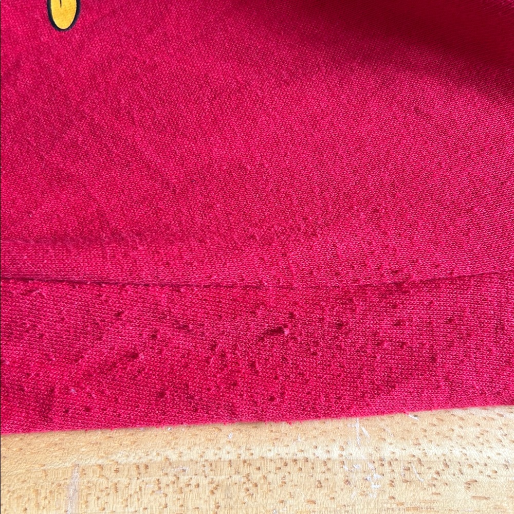 Fleece lined red Looney Tines track pants in worn but good condition size XS - Picture 7 of 7